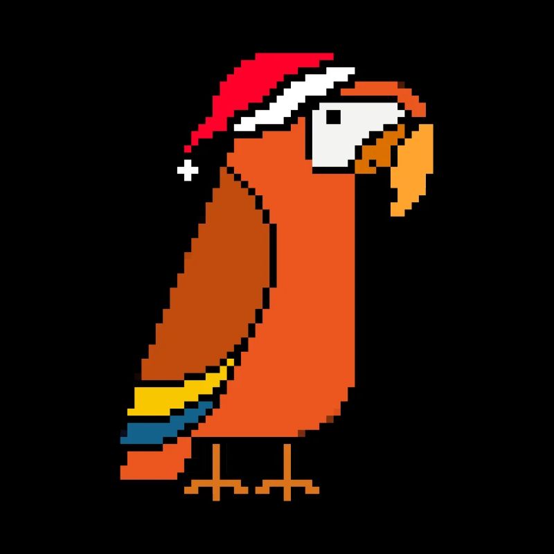 Parrot pixelated Christmas - Funny parrot