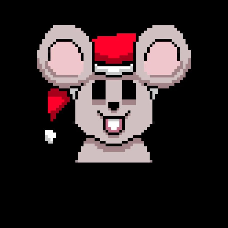Souris pixélisée de Noël - Drôle de souris