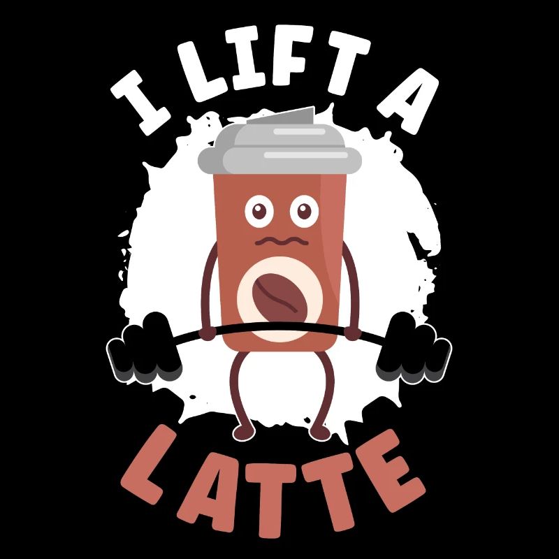 Ich hebe einen Latte-Koffein-Kaffeetrinker-Bodybuilder an