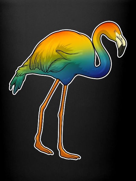 Flamant rose arc-en-ciel