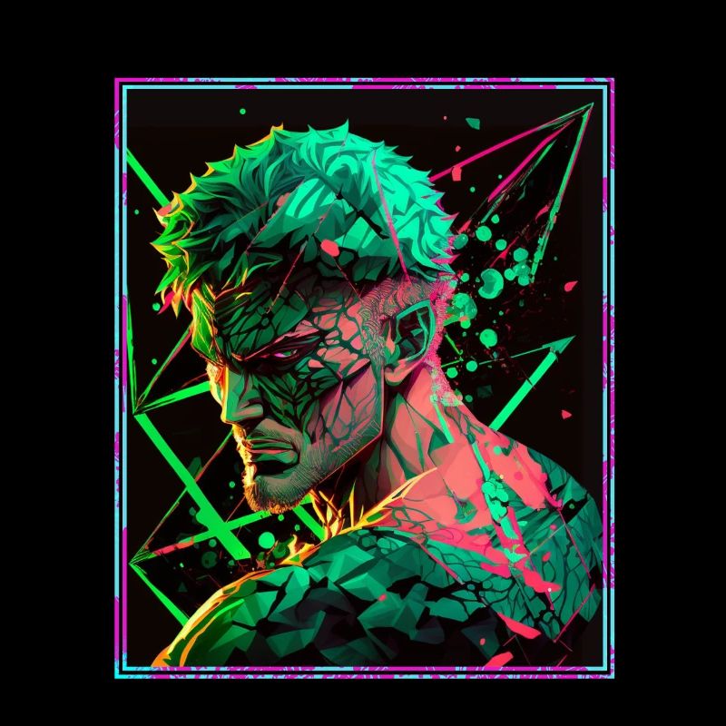 Anime Polygon Swordsman Pirate Geometric