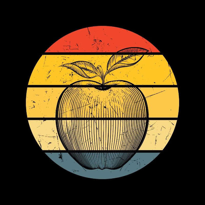 Vintage Apple Fruit Distressed