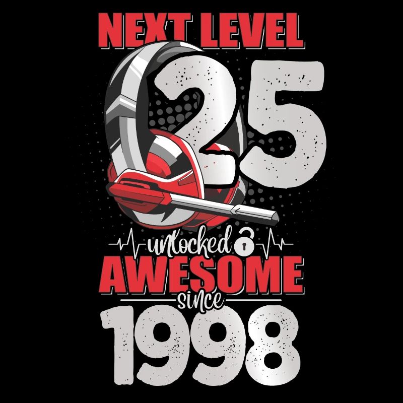 Level Unlocked 25 Years Old 1998 Headset Gaming