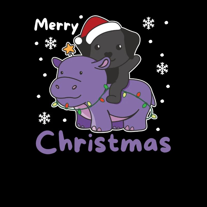 Noël Hippopotame Labrador Joyeux chiens de Noël