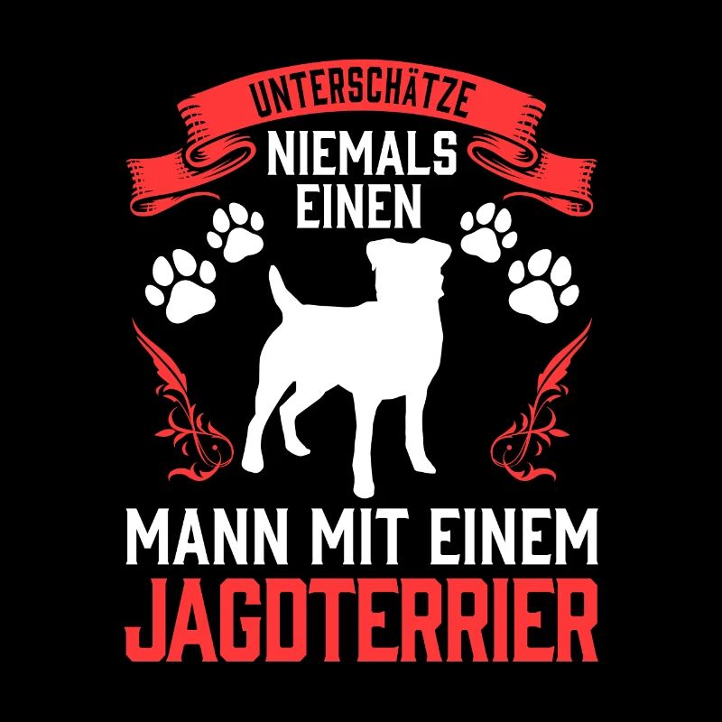 Mann mit Jagdterrier Deutscher Jagdterrier