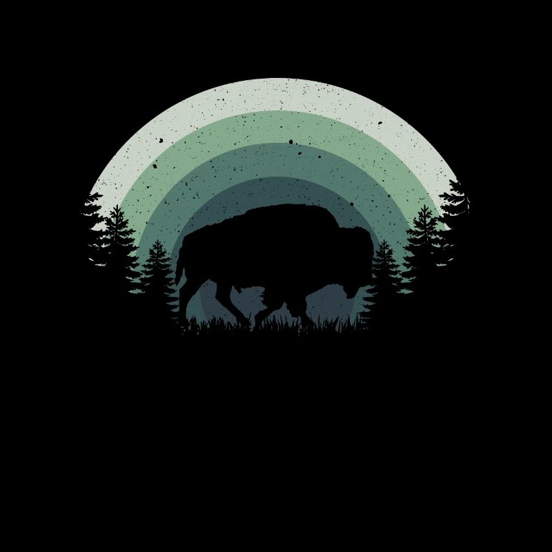 Rétro Vache Bison Buffle d’eau Buffle Silhouette