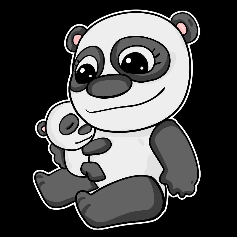 Famille - Panda avec bébé panda