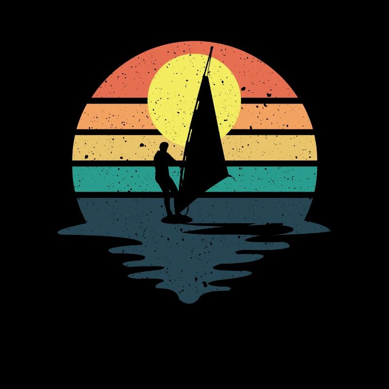 Windsurf rétro Cadeau Silhouette Windsurf