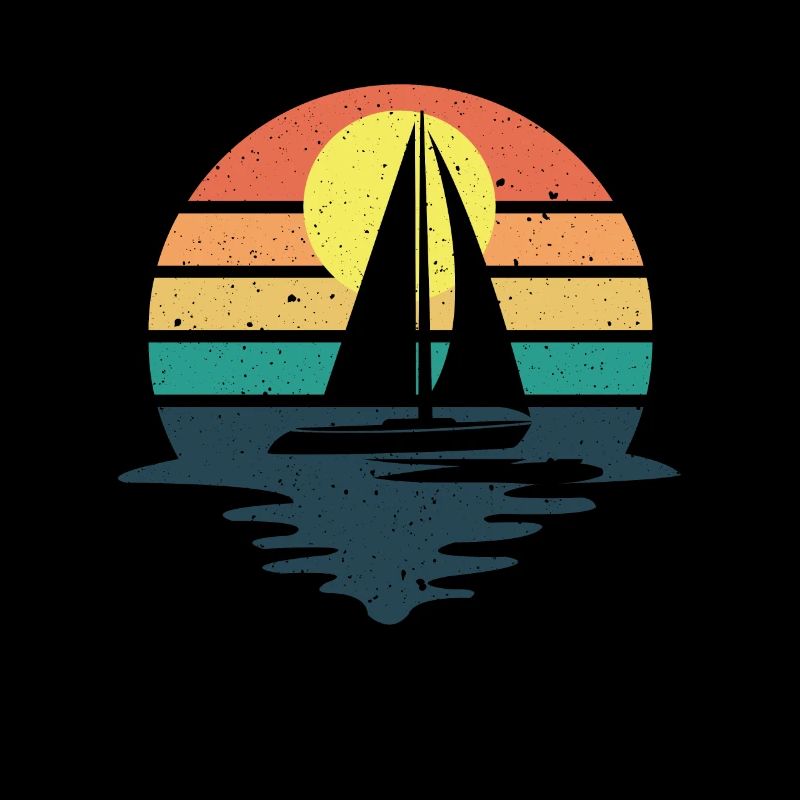 Retro Segeln Boot Segelboot Skipper Katamaran
