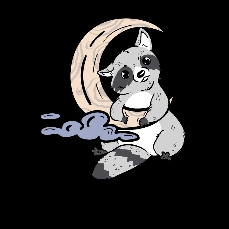 Waschbär Mond - Lustiger Waschbär