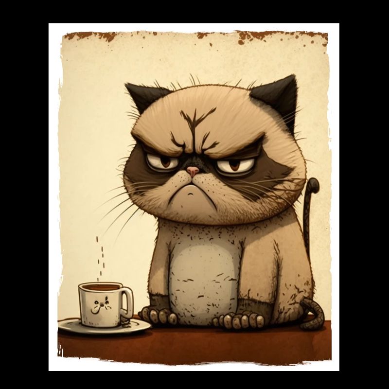 Cat Kitten Coffee Cup Morning Grouch Cocoa