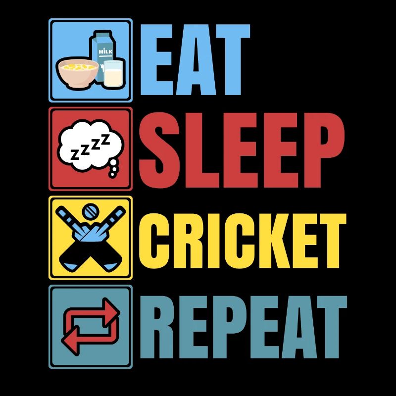 Eat Sleep Cricket Repeat Cricket Player Cricketer