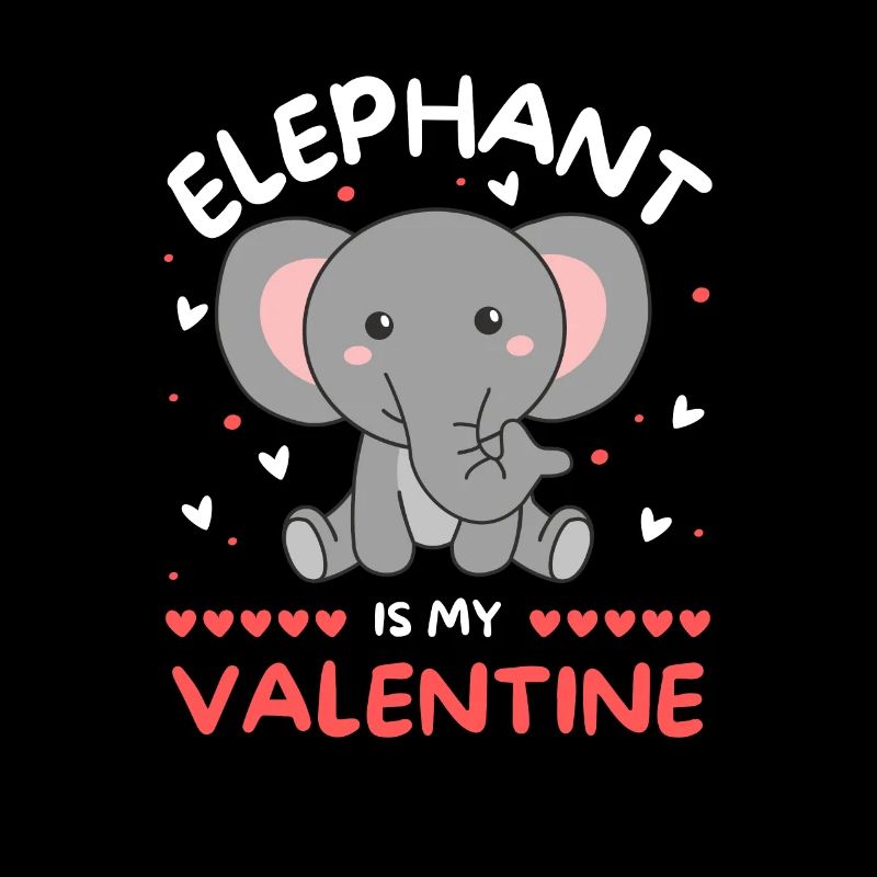 Eléphant pour la Saint-Valentin animaux mignons avec des cœurs