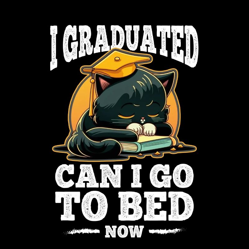 Abschluss Schlafen Katze Uni Master Bachelor