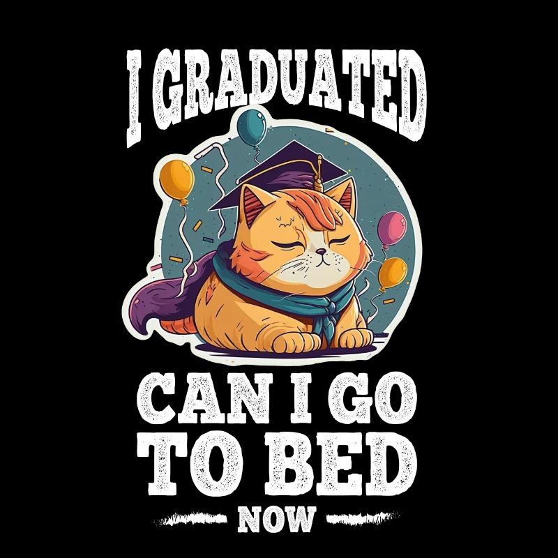 Abschluss Schlafen Katze Uni Master Bachelor