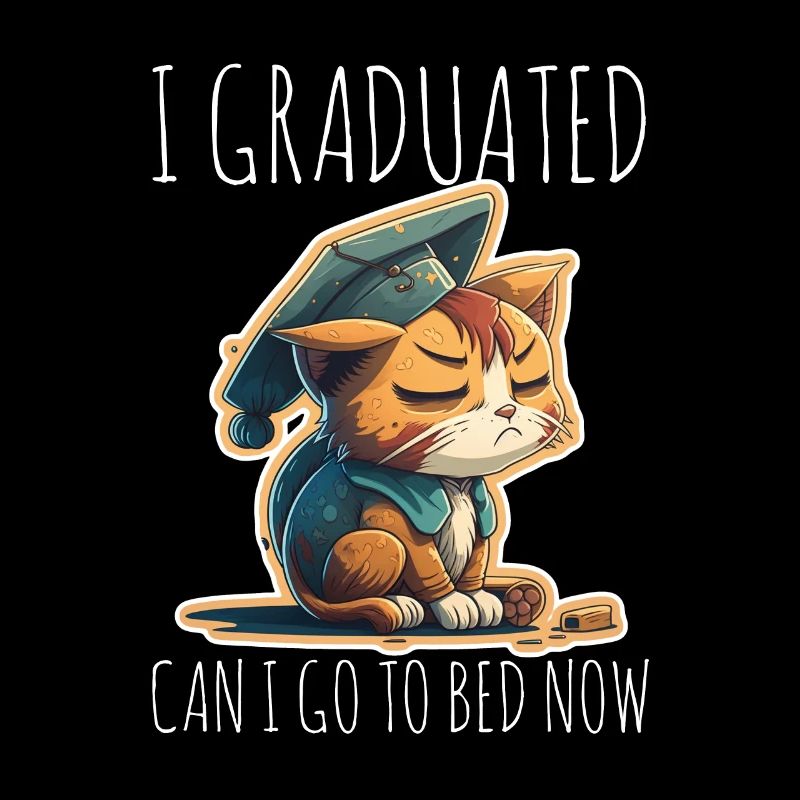 Abschluss Schlafen Katze Uni Master Bachelor