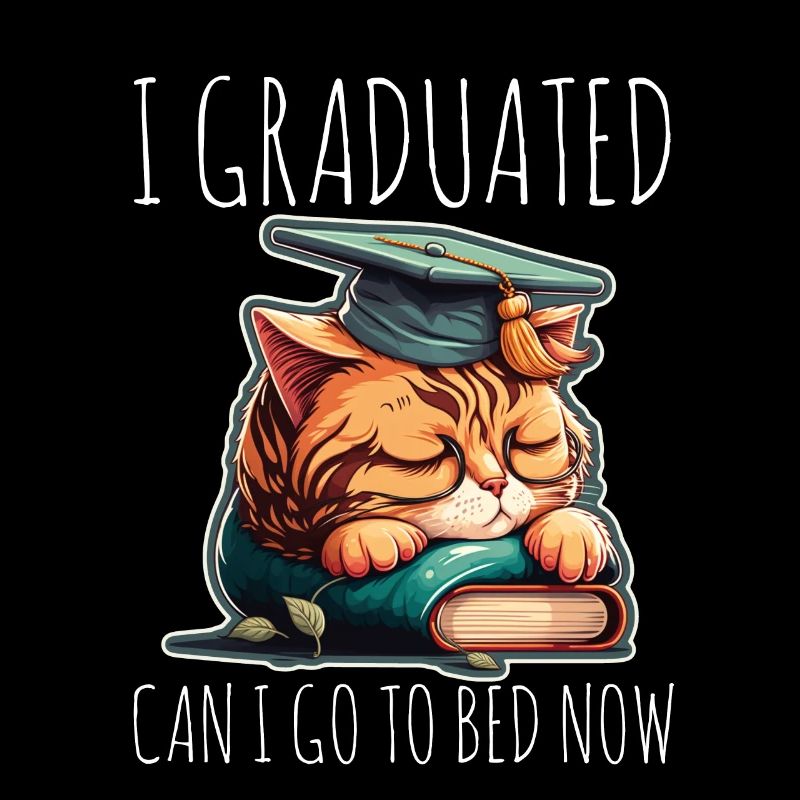 Abschluss Schlafen Katze Uni Master Bachelor