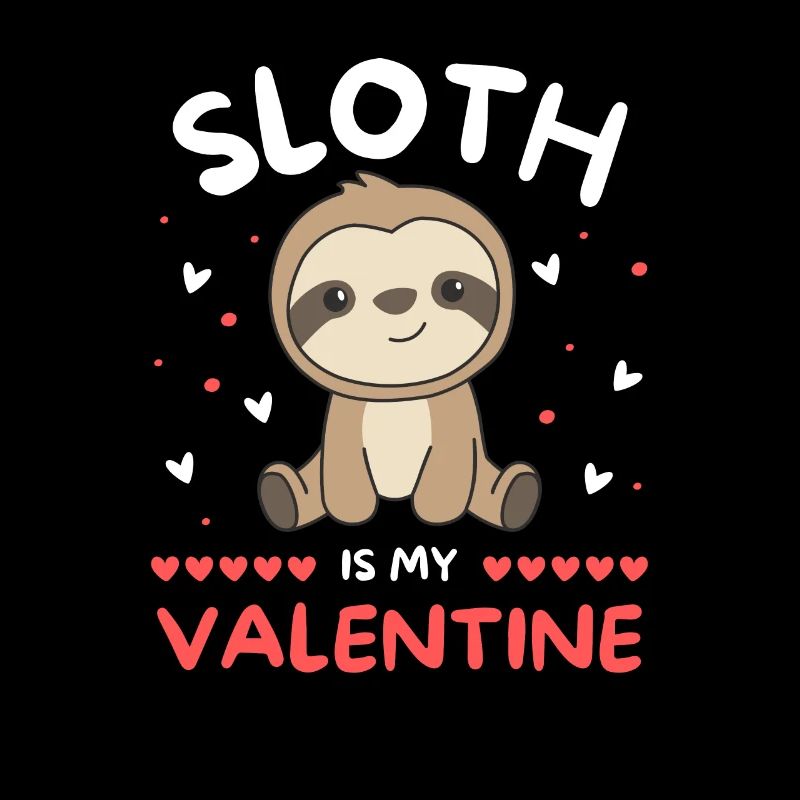 Sloth for Valentine's Day cute animals with hearts