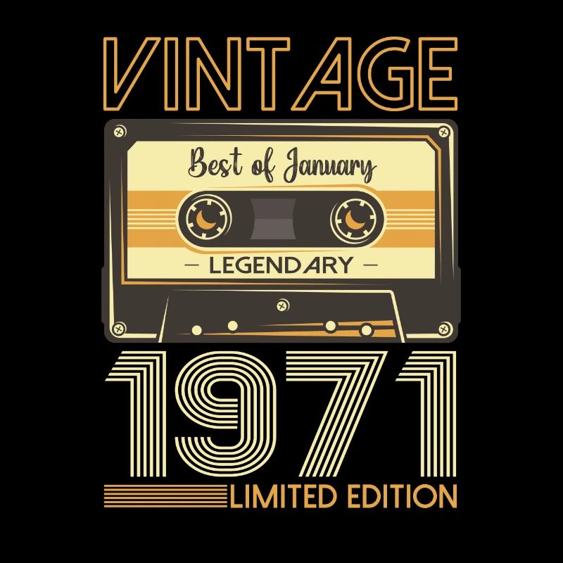 Janvier Né en 1971 52e anniversaire cadeau