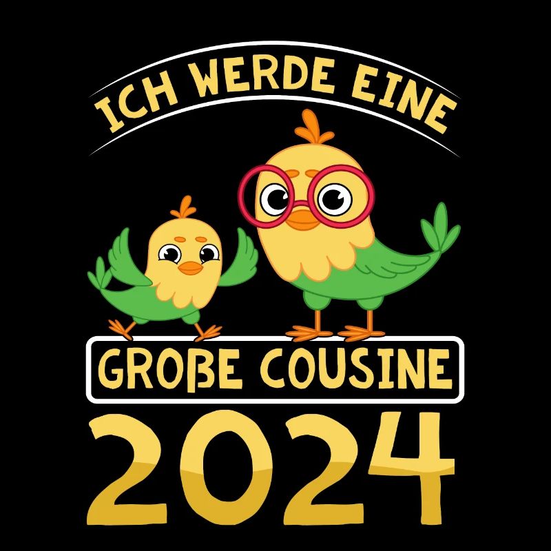 Kinder Ich werde Große Cousine 2024 T-Shirt Eule