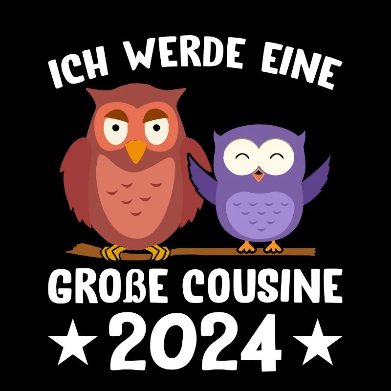 Kinder Ich werde Große Cousine 2024 T-Shirt Eule