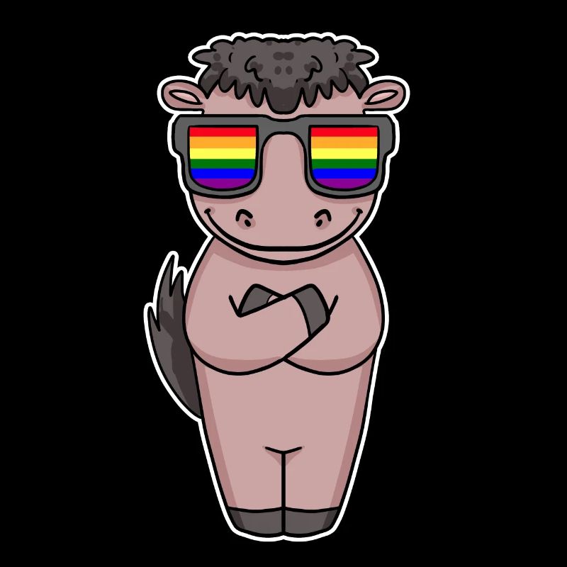 Gay Regenbogen - Pferd mit Brille