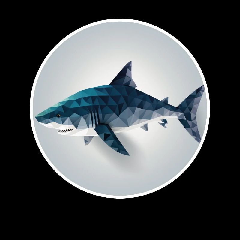 Shark Orca Polygon Geometric Underwater World Ocean