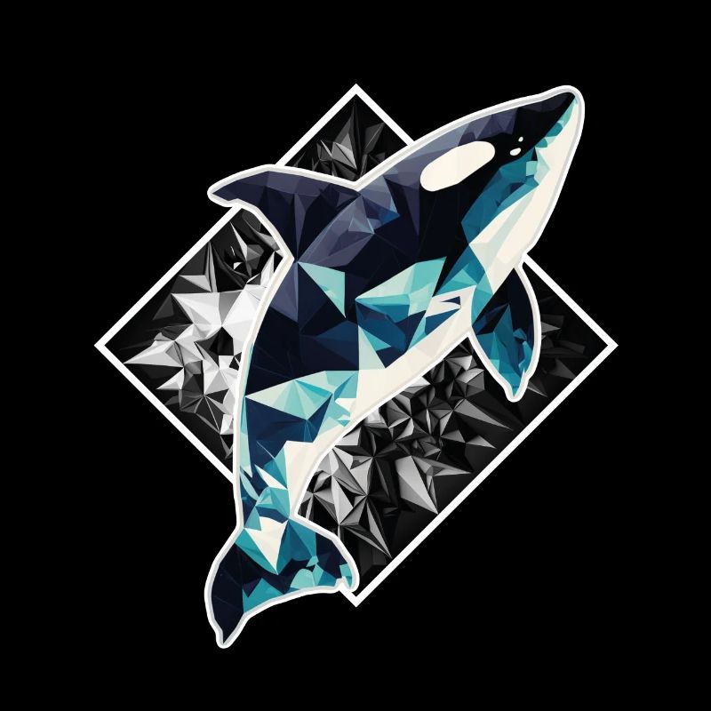 Whale Orca Polygon Geometric Underwater World Ocean