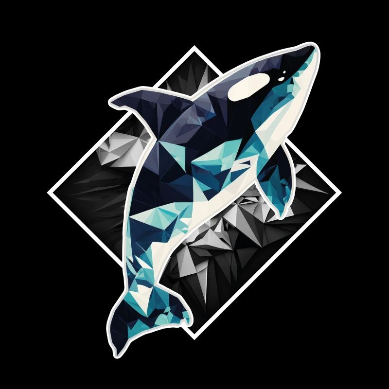 Whale Orca Polygon Geometric Underwater World Ocean