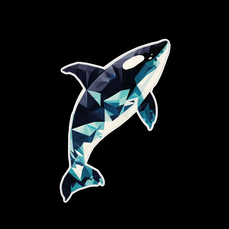 Whale Orca Polygon Geometric Underwater World Ocean