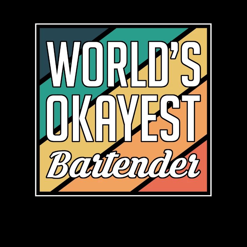 Worlds Okayest Bartender Shirt Barkeeper Geschenk