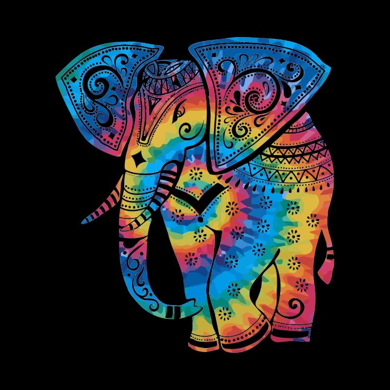 Tie Dye Elephant Mandala