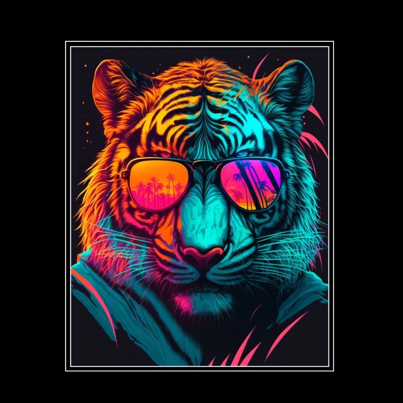 Bengal Tiger Cat Boss Chef Big Cat Neon