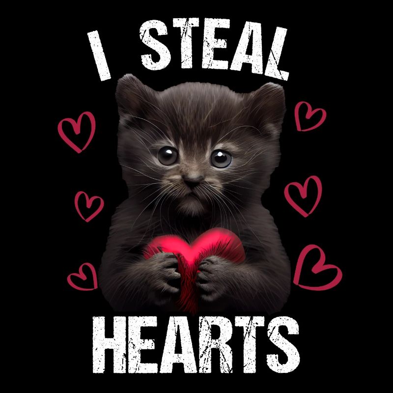Je vole des cœurs chat