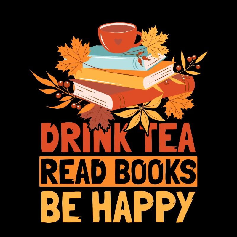 Tee Trinken Bücher Lesen Glücklich Sein