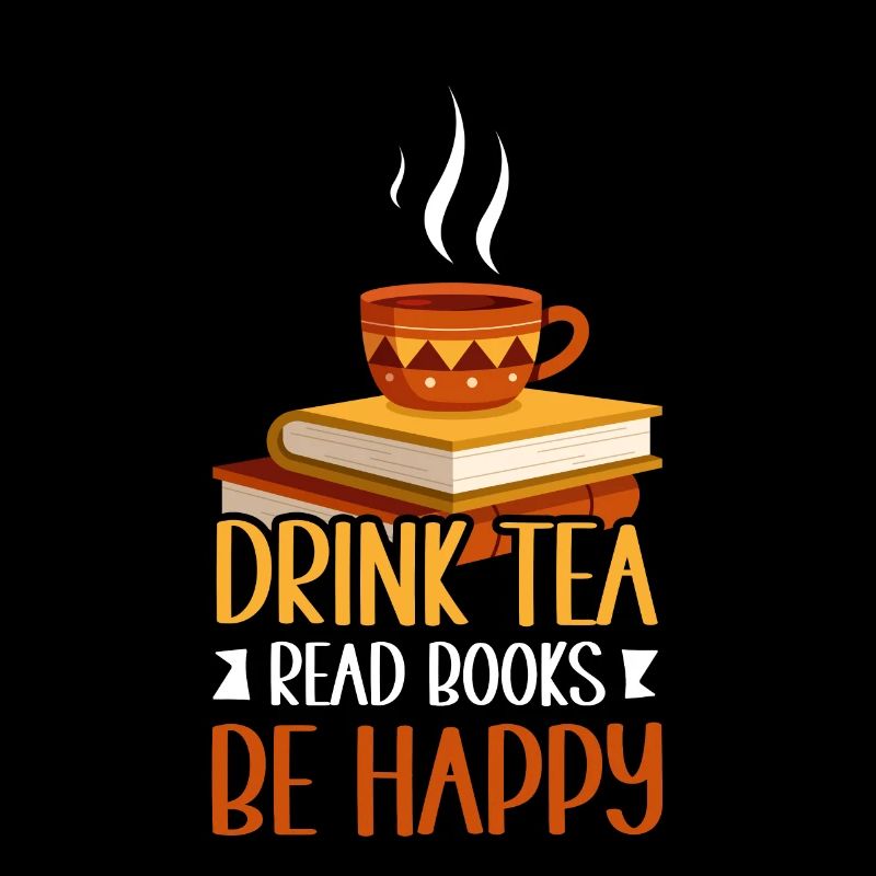 Tee Trinken Bücher Lesen Glücklich Sein