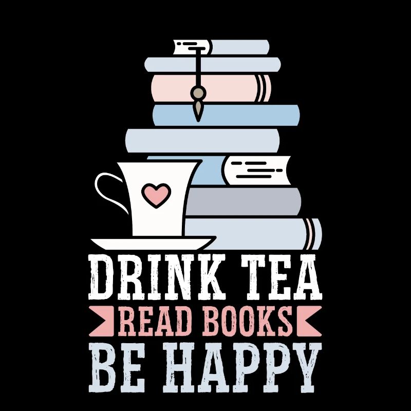 Tee Trinken Bücher Lesen Glücklich Sein