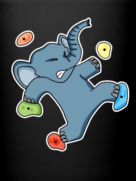 Motif éléphant grimpant