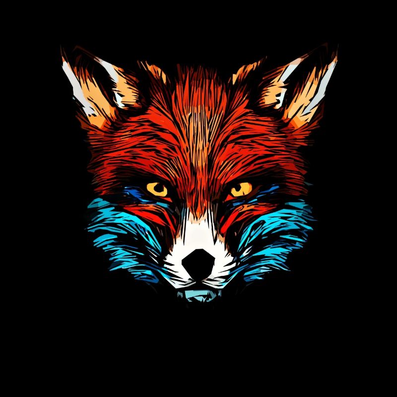 Conception d’animaux forestiers de renards parsemés de têtes d’animaux