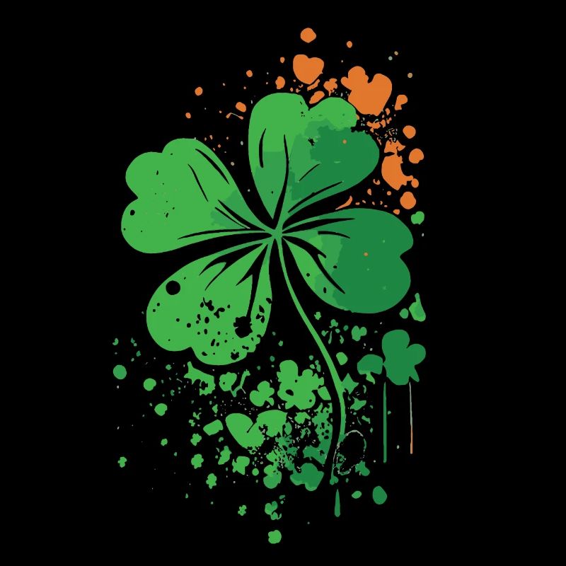 4 Leaf Clover St. Patrick’s Day Paint Splatter