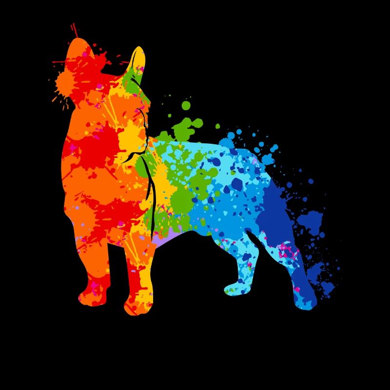 Éclaboussures de couleur colorées Français Bulldog