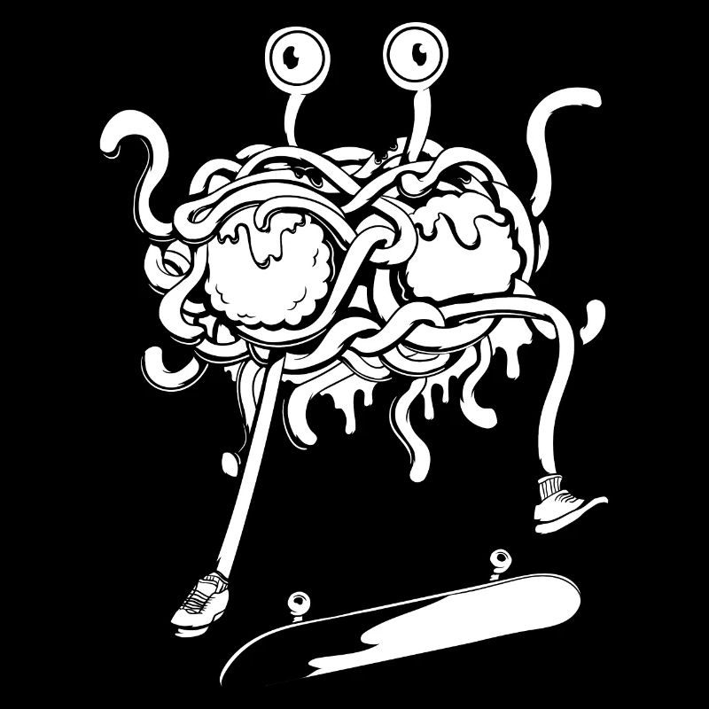 Skateboard Flying Spaghetti Monster