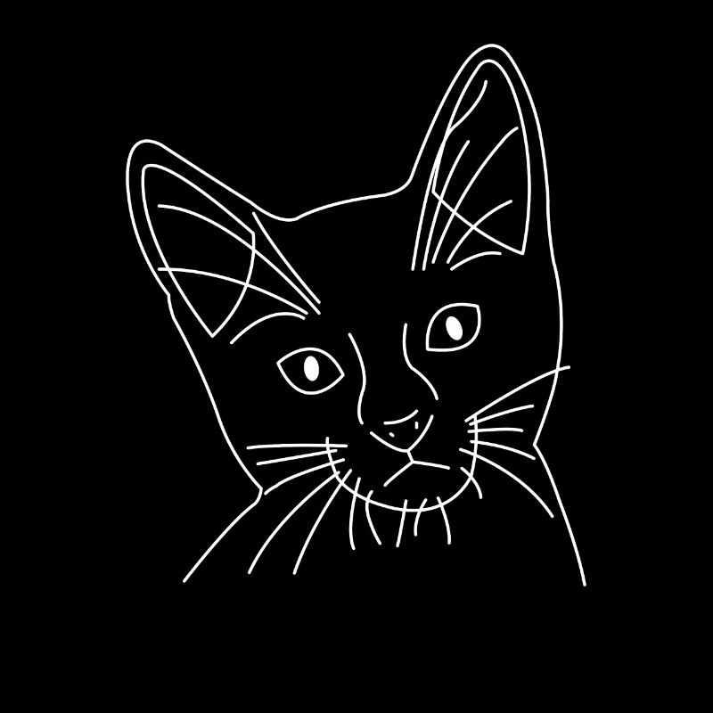 Visage de chat de chat dessiné