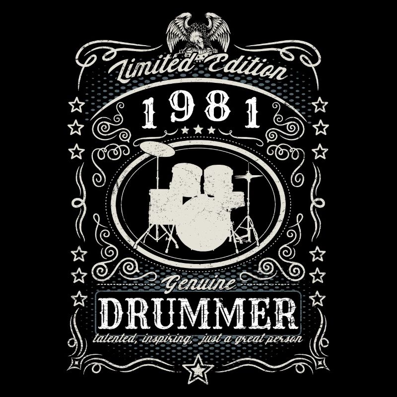 Vintage 1981 Drummer Birthday Gift Hobby
