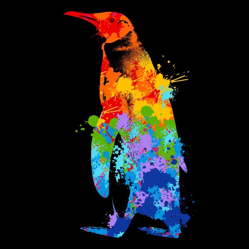 Pinguin Splash Art Arktis Eis