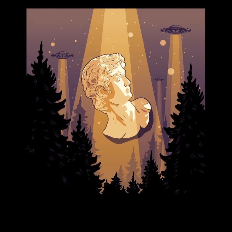 Cryptidcore Esthétique David Statue UFO