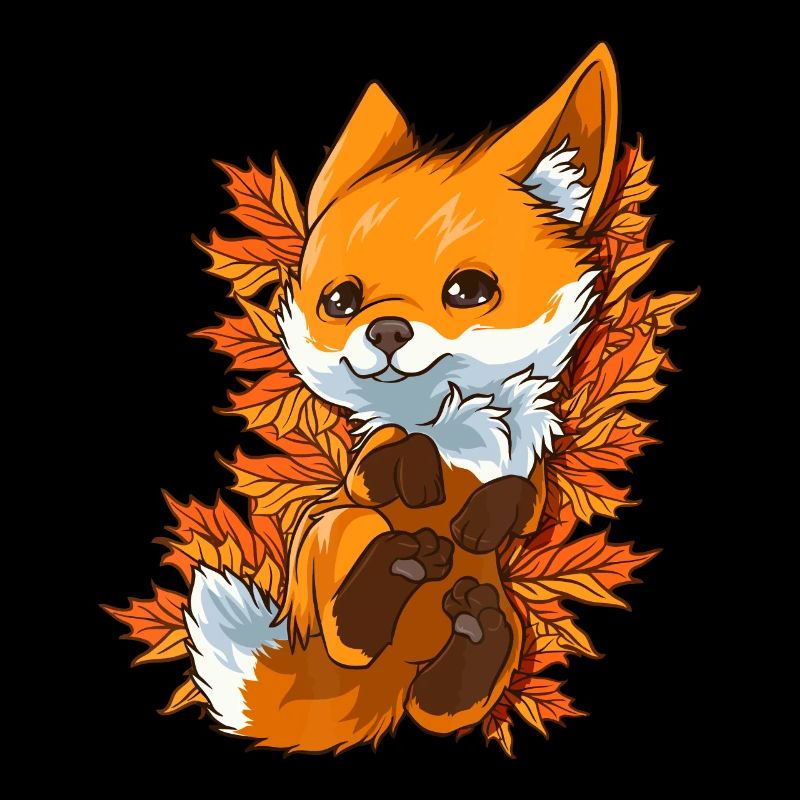 Red Forest Fox Baby Animal Automne Fall Leavesfox k