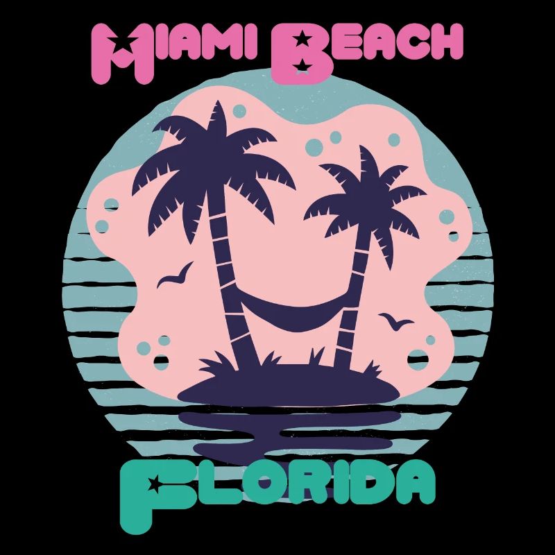 Miami Beach, Floride, Palm Trees Beach, Océan, Surf
