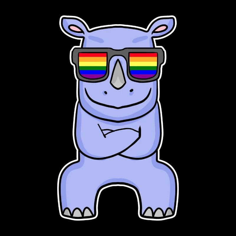 Regenbogen - Nashorn mit Brille