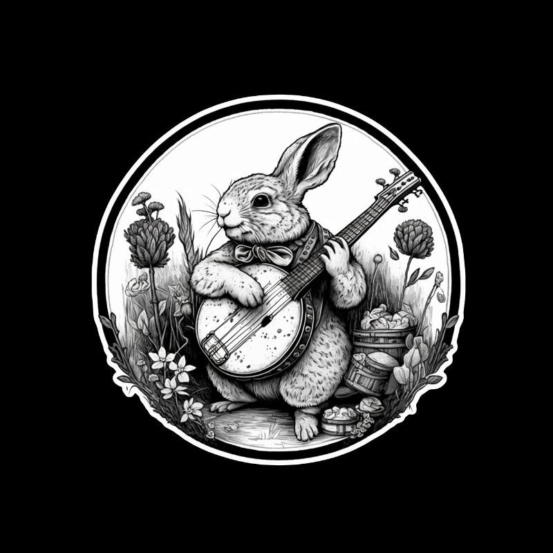 Rabbit Banjo Guitar Bunny Rabbit Easter Music